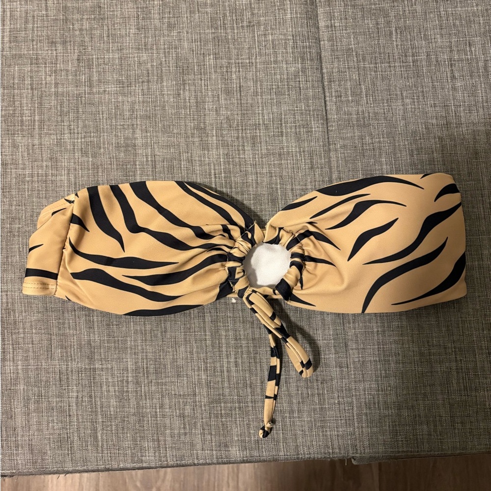 Animal Print Bandeau Bikini Top